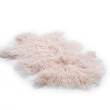 Tibetan Lambskin Rug - Baby Pink