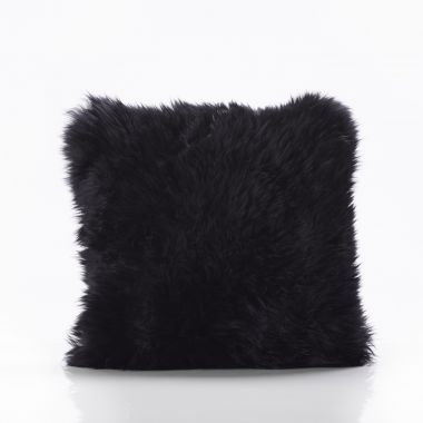 Longwool Single Sided Cushion Cover - Black