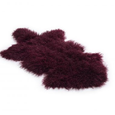 Tibetan Lambskin Rug - Burgundy