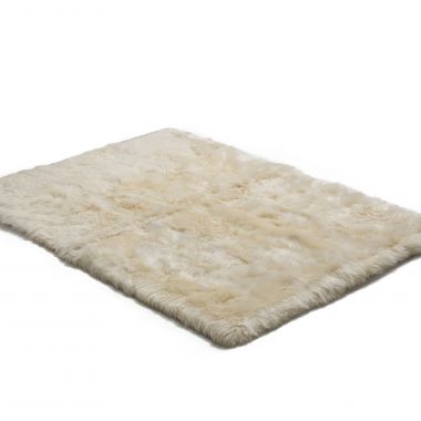 Longwool Rectangle Rug - Champagne clearance