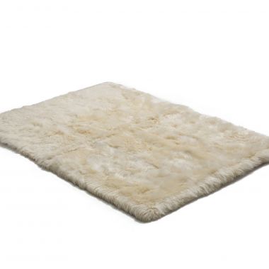 Longwool Rectangle Rug - Champagne clearance