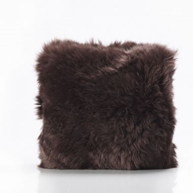 Longwool Double Sided Cushion Cover - Dark Brown