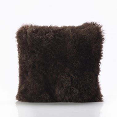 Longwool Single Sided Cushion Cover - Dark Brown