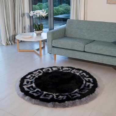 Wedgewood Circle Rug - 135cm Steel/Black